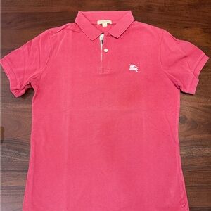 Burberry Coral-Pink Short Sleeve Polo with Iconic Logo